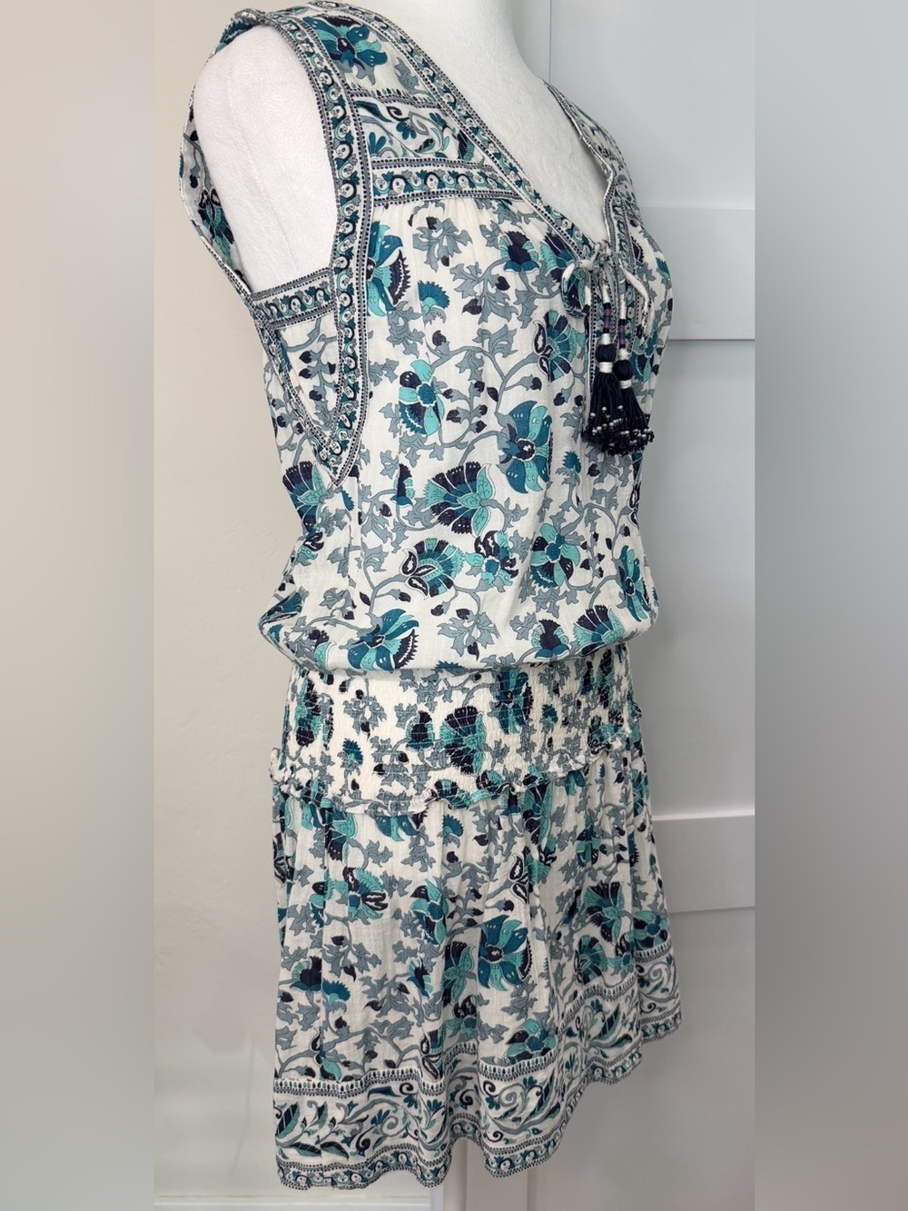 Calypso St. Barth Floral Boho Resort Wear Mini Dress Size XS EUC - Picture 2 of 9